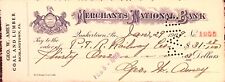 The Merchants National Bank Quakertown PA to P&R Railway Co Bank Check picture