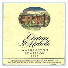 1982 Chateau Ste Michelle Semillon Washington Woodinville Wine Label Original S8 picture