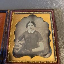 Daguerreotype/Dag photo Gorgeous Sexy Young Woman In Corset Dress W/ Lace Gloves picture