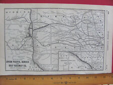 1890 SEPT UNION PACIFIC DENVER & GULF RAILROAD ORIGINAL SYSTEM MAP STATIONS picture