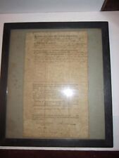 ANTIQUE 1803 LEGAL DOCUMENT IN SCRIPT WRITING - FRAMED 15 1/2
