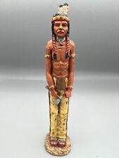 Native American Figurine 7” Tall Indian Tomahawk Feathers Resin Totem picture