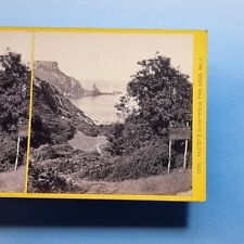 Torquay Stereoview 3D C1870 Real Photo Anstey's Cove Ledgible Cafe Sign Devon picture