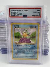 SQUIRTLE SHADOWLESS PSA 8 NM-MT 1999 Pokemon Game Base Set #63/102 picture