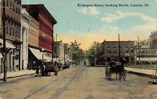 Kickapoo Street Looking North Lincoln Illinois IL 1913 Postcard picture