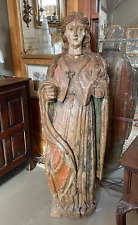 Late Medieval 16th Century Northern European Hand Carved & Painted Female Saint picture