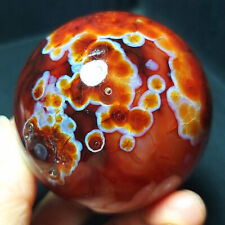 TOP 275.2G Natural Polished Banded Red Agate Crystal Sphere Ball Healing  A3086 picture