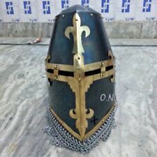 Crusader Great Helmet with brass cross,13th SCA ARMOR Black Friday  Cyber Monday picture