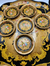 Old Vintage Tray with 6  Paper Mache Coasters (Alcohol Proof)Made in Japan picture