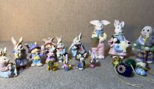 Lot ~ of 18 Vintage Mini Resin  Easter Ornaments. Bunnies and eggs. picture