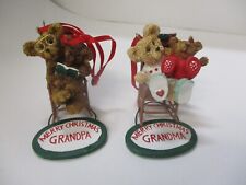 Vtg Grandma & Grandpa Kurt S. Adler Rocking Chair Bear Ornaments picture