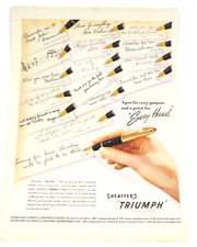 Print Ad 1947 Sheaffer's Triumph Pen Point for Every Hand NBC Sun CBS Sat Gold picture
