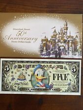 Disneyland Dollars 2005 T Series Donald $5 Barcode Mint UNC W/envelope picture