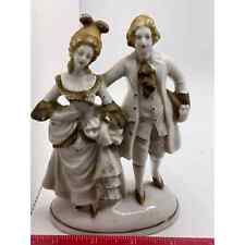 Rare Find: White and Gold Accent Victorian Figurine 6