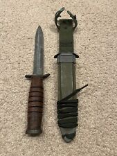 Vtg WWII U.S. M3 UTICA US Military Trench Combat Knife + USM8 Scabbard picture