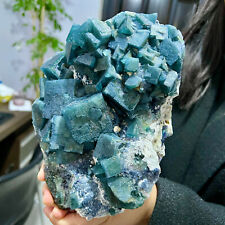 5.38LB  Rare blue cubic fluorite mineral crystal sample / China picture