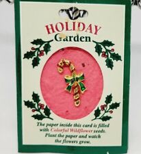 Holiday Garden Lapel Stick Pin Candy Cane Christmas Plant Paper for Wildflowers  picture