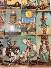 Original size 5x3 Vintage Borderless 78 Tarot Deck Cards English Guidebook Pouch picture