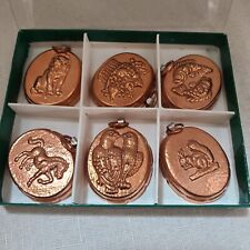 Lot Of 6 Metal Molds 2 Inch Copper Color Assorted Designs  picture