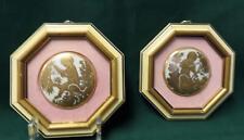 Two Antique Octagonal Shaped Framed Porcelain Discs of Cherubs picture