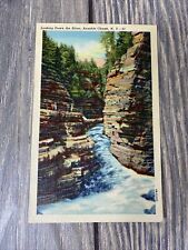 Vintage Looking Down The River Ausable Chasm NY Post Card 8B-H1495 picture