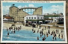 1910’s Old Orchard Beach Postcard ME New Roller Coaster Colored Picture picture