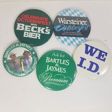 Vintage 90s Pins Button Bartles Jaymes Beck's Bier oktoberfest Warsteiner We ID picture