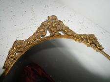 Vintage MATSON Gold Ormolu Vanity Mirror Oval Tray Rose Handle Hollywood regency picture