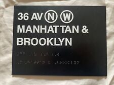 PRE-RENOVATION 36th AVENUE (N)(W) Manhattan-Bound ADA Braille Sign picture