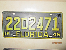 1945 FLORIDA LICENSE PLATE CHEVROLET FORD MERCURY PLYMOUTH CHRYSLER CADILLAC picture