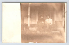 c1904-1918 RPPC Postcard Two Women Posing on Residential Porch picture