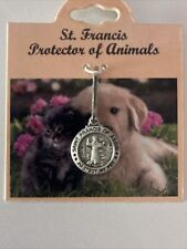 Saint Francis Of Assisi Medal Protect My Pet Collar Clip Dog Cat picture