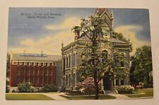 VTG Cedar Rapids IA Masonic Library Museum Blank Back Linen Postcard F-5  picture