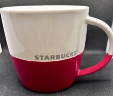 2011 Starbucks Coffee Tea Mug Cup White Dipped Red Silver Logo Bone China 16 oz picture