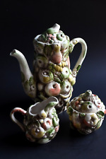 VTG 1930s-1960s Lefton Fruits of Italy Teapot, Creamer & Sugar Bowl Set picture
