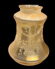 Vintage Antique Etched Glass Pendant Lamp Shade Opalescent Victorian 5.5” Tall picture