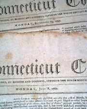 (4) Original 18th Century Hartford County CT Connecticut 1799 old Newspapers picture