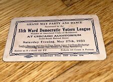 1933 Chicago 11th Ward DEMOCRATIC VOTERS LEAGUE Party & Dance Ticket picture