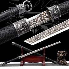 Handmade Katana/Manganese Steel/Full Tang Blade/Black/Fighting Master/Real Sword picture