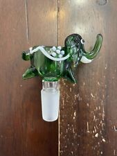 14mm Premium Glass Water Pipe Bowl Elephant Green picture