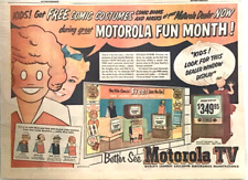 1953 Sunday comic section ad for Motorola - Comic costumes, Popeye, Dick Tracy + picture
