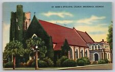 Postcard GA Brunswick St Marks Episcopal Church Linen A11 picture