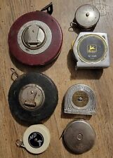 lot of 8 vintage tape measures:  lufkin , John Deere , Gambles picture