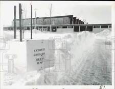 1961 Press Photo Snow covered seeded ground at Concord-Carlisle High School, MA picture