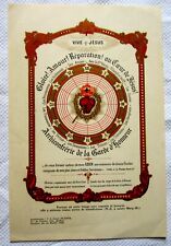 OLD CATHOLIC LG HOLY CARD ARCHICONFRERIE DE LA GARDE D'HONNEUR 1943 GLORY LOVE picture