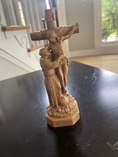 Jesus crucified on cross, “Christ embraced by St. Francis Assisi” 7” picture