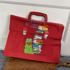 Kermit the Frog Muppet Bag Child's Briefcase Red Butterfly Original 1980 picture