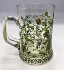 RARE VTG Nachtmann, Germany Handmade Clear & Green Crystal Beer Mug Stein, Tags picture