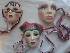 Set of 3  Vintage clay masks/wall decorations 1980's 6