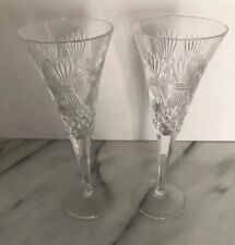 2 Waterford Crystal Millennium Collection Prosperity Champagne Toasting Flutes picture